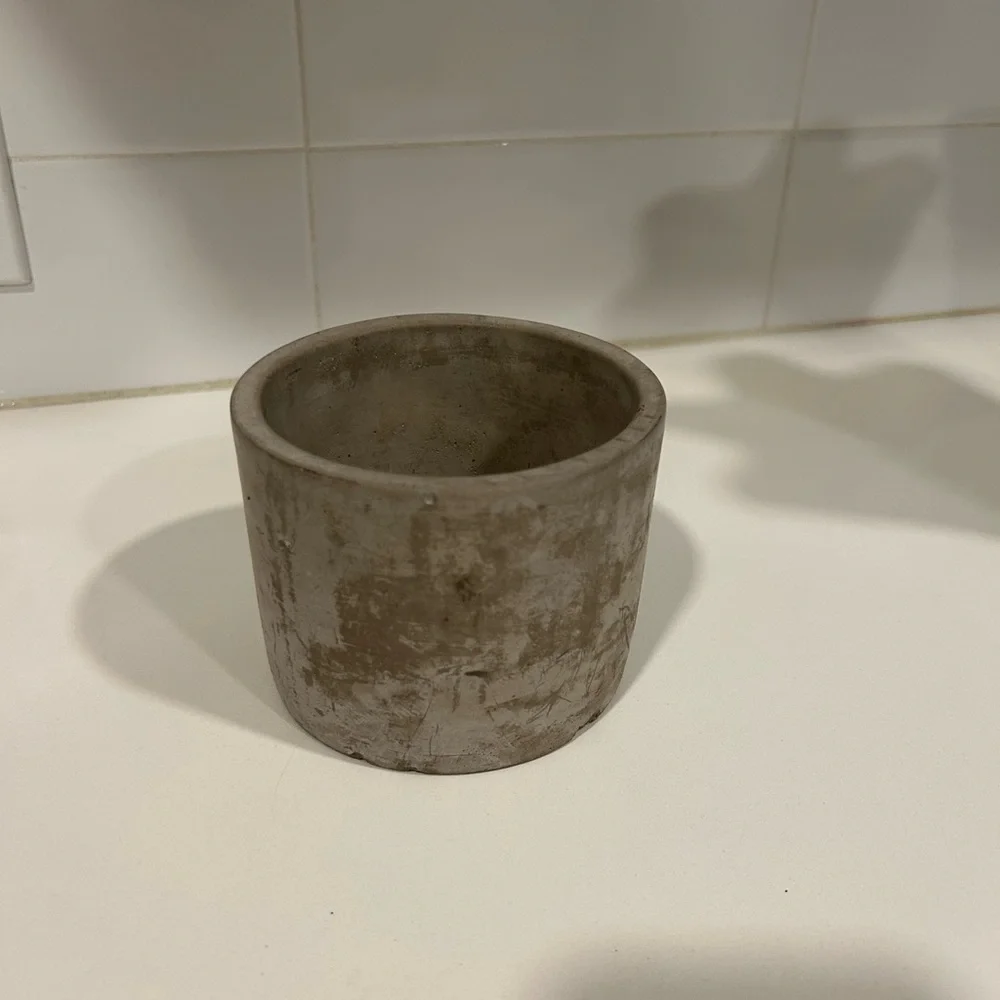 Cement looking small plant potter